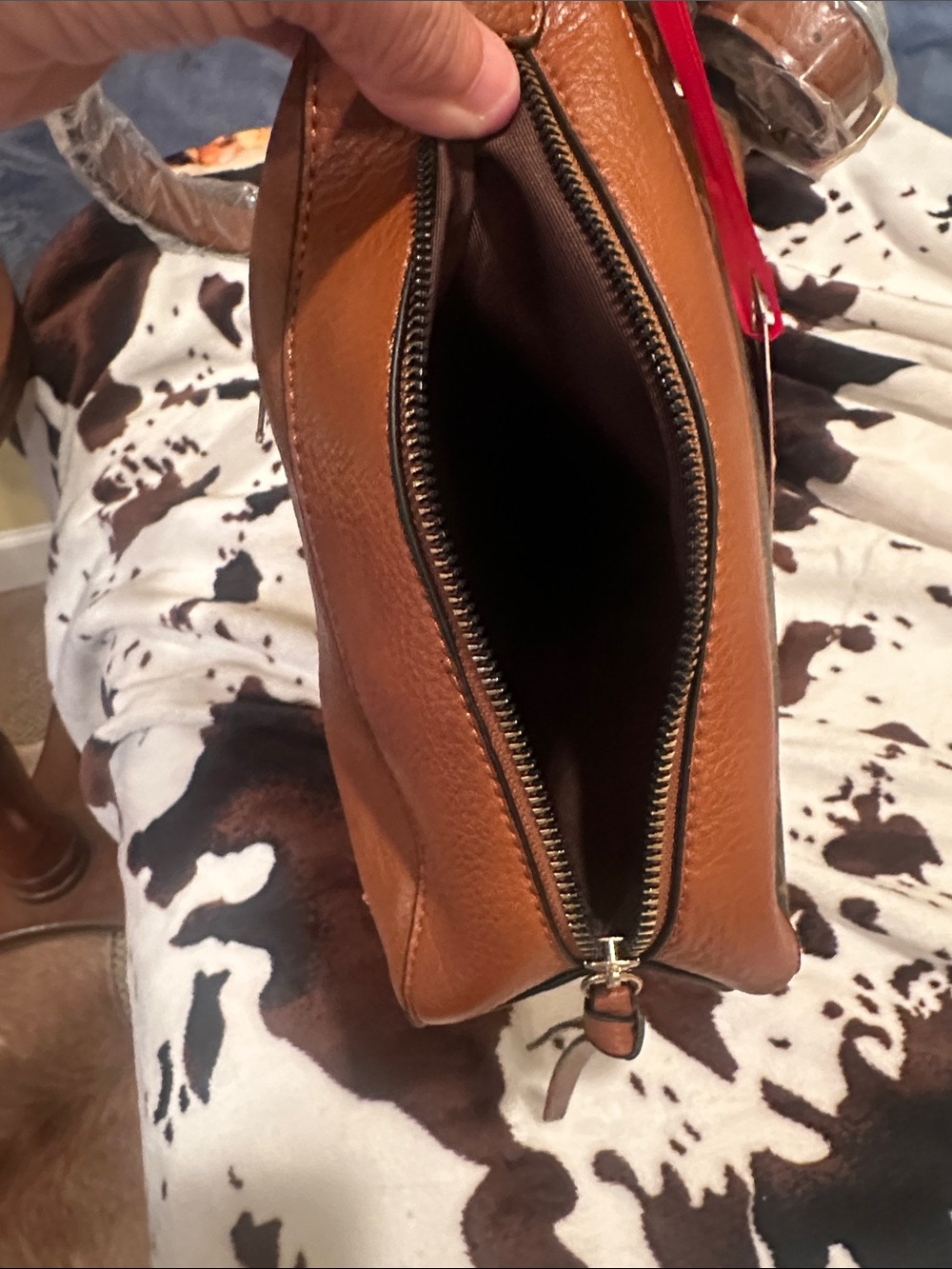 Montana West Brown Logo-Print Shoulder Bag/Conceal & Carry, with Tan Trim - Picture 4 of 4